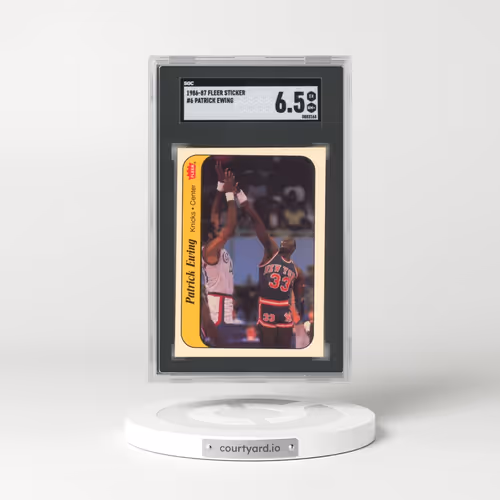 1986 Fleer Sticker #6 Patrick Ewing (SGC 6.5 EX-MT+)