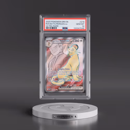 2025 Pokémon Dri EN-Destined Rivals #219 Team Rocket's Persian EX - Holo Ultra Rare (PSA 10 GEM MINT