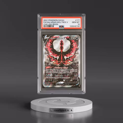 2021 Pokémon Sword & Shield Chilling Reign #177 Galarian Moltres V - Holo Full Art (PSA 10 GEM MINT)