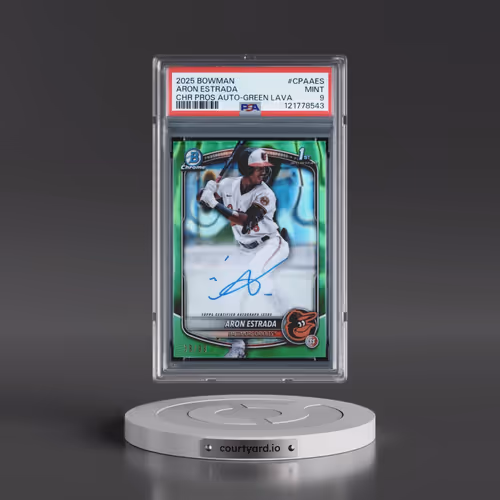 2025 Bowman Chrome Prospect Autographs #CPAAES Aron Estrada - Green Lava (PSA 9 MINT)