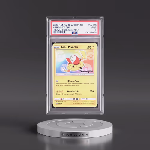 2017 Pokémon SM Black Star Promo #SM108 Ash's Pikachu - I Choose You! (PSA 9 MINT)