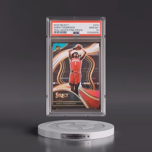 2023 Panini Select #274 Amen Thompson - Teal/White/Pink Prizm (PSA 10 GEM MINT)