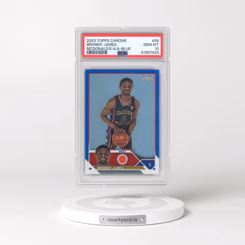 2023 Topps Chrome Mcdonald's All-American #68 Bronny James - Blue Refractor (PSA 10 GEM MINT)