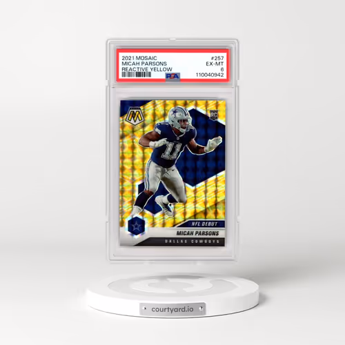 2021 Panini Mosaic #257 Micah Parsons - Reactive Yellow (PSA 6 EX-MT)