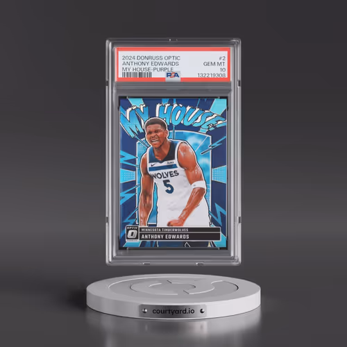 2024 Panini Donruss Optic My House #2 Anthony Edwards - Purple (PSA 10 GEM MINT)