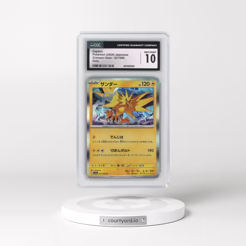 2024 Crimson Haze #027/066 Zapdos - Holo (CGC 10 GEM MINT)
