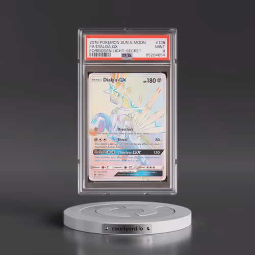 2018 Pokémon Sun & Moon Forbidden Light #138 Dialga GX - Holo Full Art Secret (PSA 9 MINT)