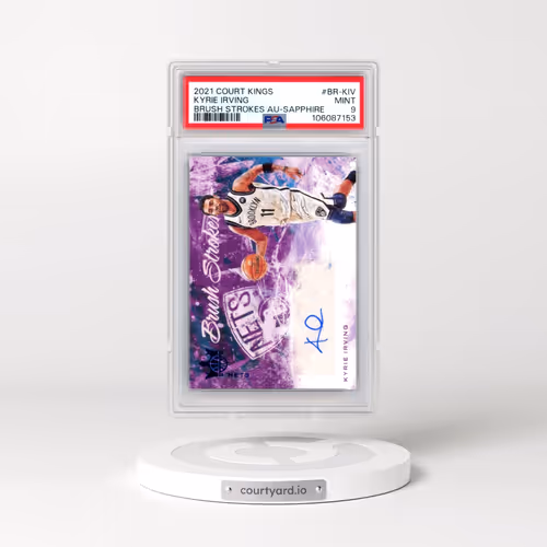 2021 Panini Court Kings Brush Strokes Autographs #BR-KIV Kyrie Irving - Sapphire (PSA 9 MINT)