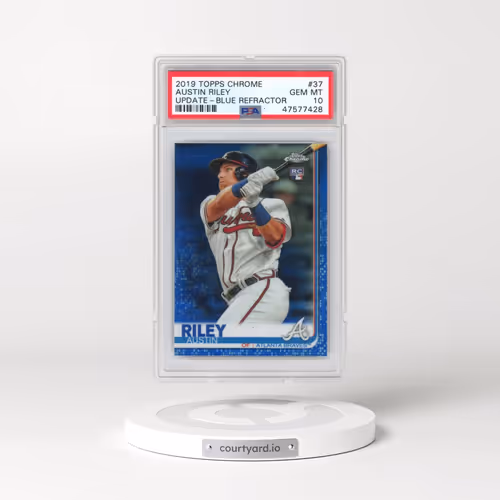 2019 Topps Chrome Update #37 Austin Riley - Blue Refractor (PSA 10 GEM MINT)