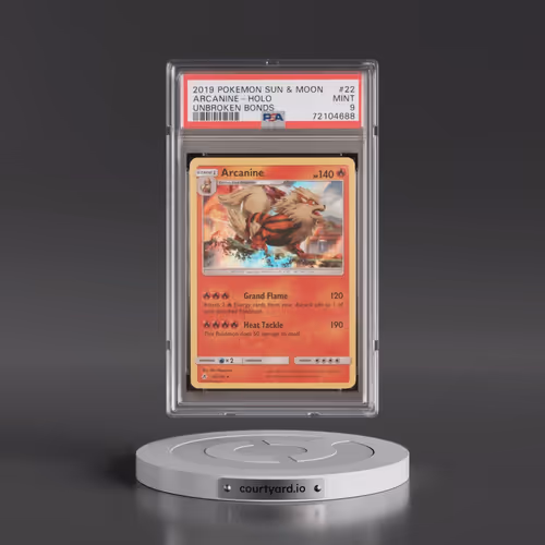 2019 Pokémon Sun & Moon Unbroken Bonds #22 Arcanine - Holo (PSA 9 MINT)