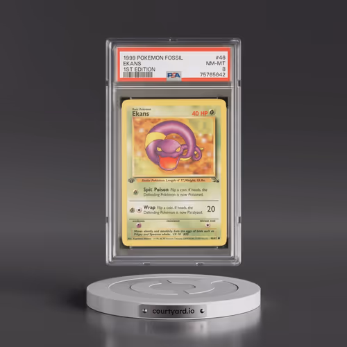 1999 Pokémon Fossil #46 Ekans - 1st Edition (PSA 8 NM-MT)