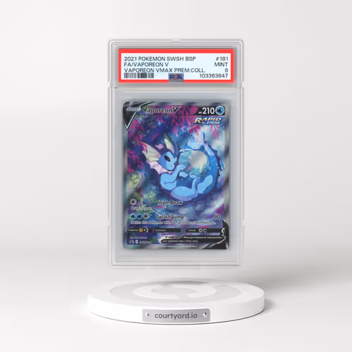 2021 Pokémon Swsh Black Star Promo #181 Vaporeon V - Holo Full Art Vaporeon Vmax Premium Collection (PSA 9 MINT)