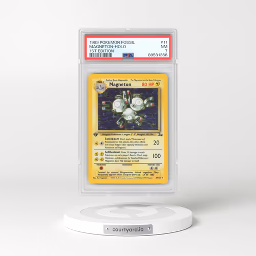 1999 Pokémon Fossil #11 Magneton - 1st Edition Holo (PSA 7 NM)