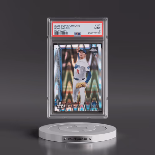 2025 Topps Chrome #217 Roki Sasaki - Raywave (PSA 9 MINT)