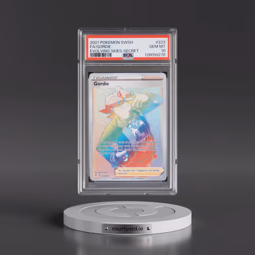 2021 Pokémon Sword & Shield Evolving Skies #223 Gordie - Full Art Secret (PSA 10 GEM MINT)