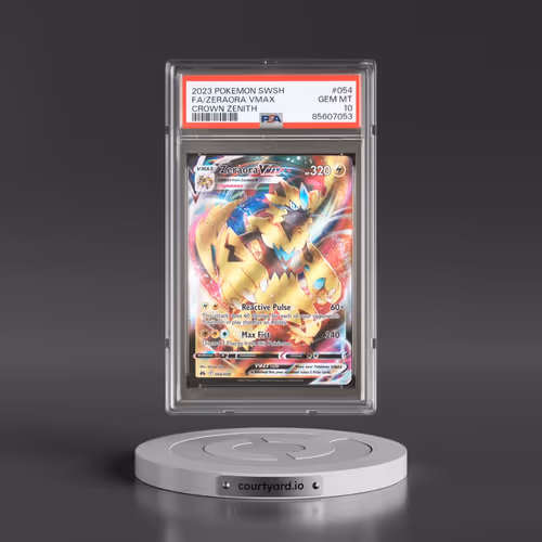 2023 Pokémon Sword and Shield Crown Zenith #054 Zeraora Vmax - Full Art (PSA 10 GEM MINT)
