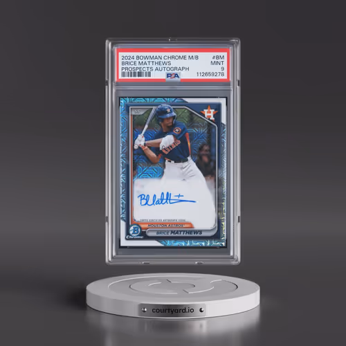 2024 Bowman Mega Box Chrome Bowman Prospect Mega Autographs #BM Brice Matthews (PSA 9 MINT)