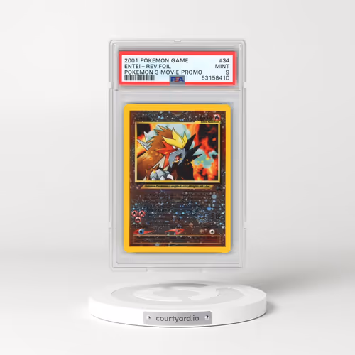 2001 Pokémon Game Movie #34 Entei - Reverse Foil Pokemon 3 Movie Promo (PSA 9 MINT)