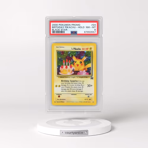 2000 Pokémon Promo Black Star #24 Birthday Pikachu - Holo (PSA 8 NM-MT)