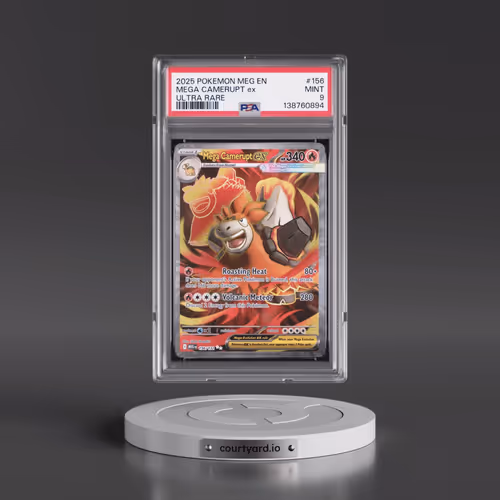 2025 Pokémon Meg EN-Mega Evolution #156 Mega Camerupt EX - Holo Ultra Rare (PSA 9 MINT)