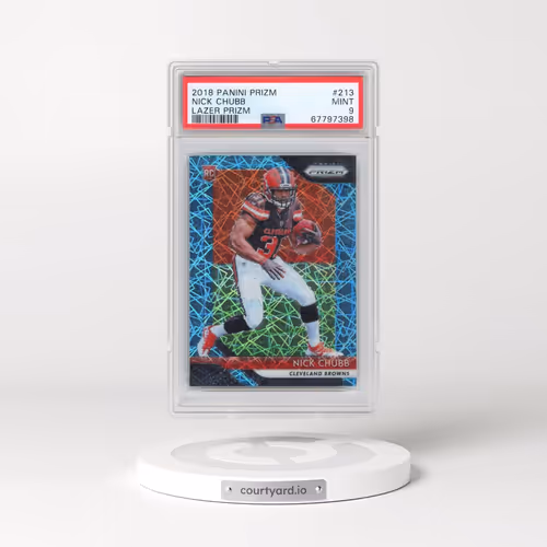 2018 Panini Prizm #213 Nick Chubb - Lazer Prizm (PSA 9 MINT)
