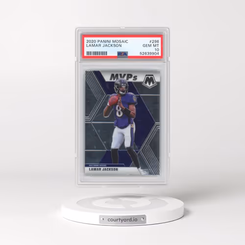 2020 Panini Mosaic #296 Lamar Jackson (PSA 10 GEM MINT)