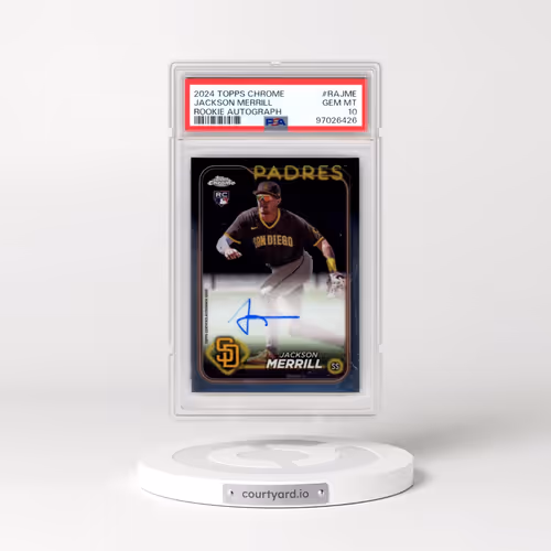 2024 Topps Chrome Rookie Autographs #RAJME Jackson Merrill (PSA 10 GEM MINT)