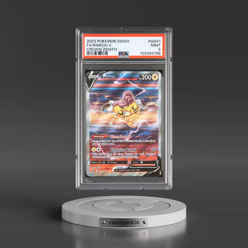 2023 Pokémon Sword and Shield Crown Zenith #GG41 Raikou V - Holo Full Art (PSA 9 MINT)