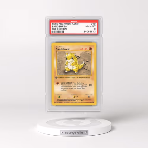 1999 Pokémon Game #62 Sandshrew - 1st Edition (PSA 8 NM-MT)