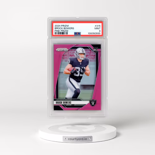 2024 Panini Prizm #315 Brock Bowers - Pink Prizm (PSA 9 MINT)