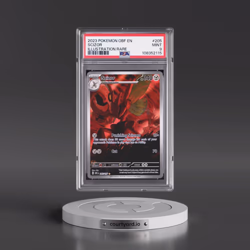 2023 Pokémon Obf EN-Obsidian Flames #205 Scizor - Illustration Rare (PSA 9 MINT)