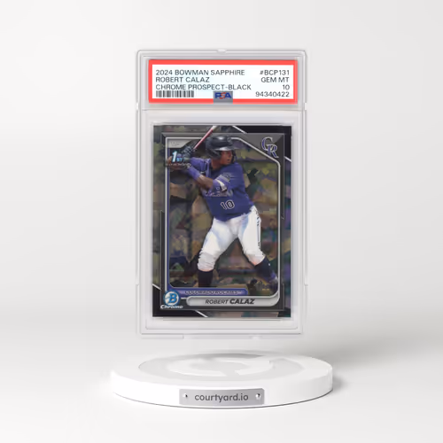2024 Bowman Sapphire Edition Chrome Prospects #BCP131 Robert Calaz - Black (PSA 10 GEM MINT)