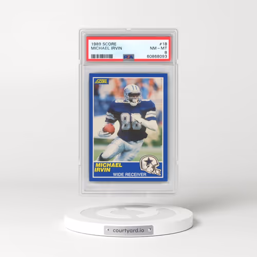 1989 Score #18 Michael Irvin (PSA 8 NM-MT)