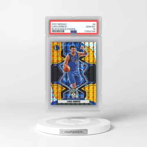 2021 Panini Mosaic #6 Luka Doncic - Black/Gold Choice (PSA 10 GEM MINT)