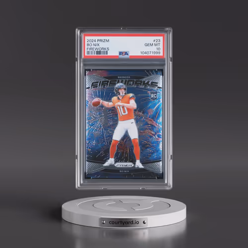 2024 Panini Prizm Fireworks #23 Bo Nix (PSA 10 GEM MINT)