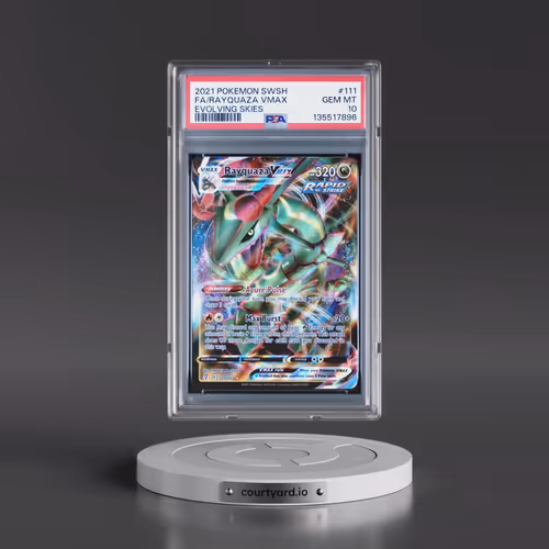 2021 Pokémon Sword & Shield Evolving Skies #111 Rayquaza Vmax - Full Art (PSA 10 GEM MINT)