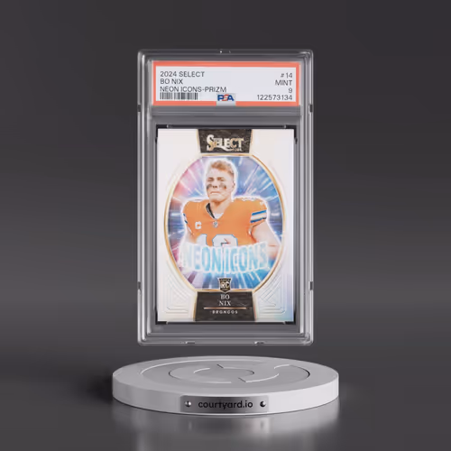 2024 Panini Select Neon Icons #14 Bo Nix - Prizm (PSA 9 MINT)