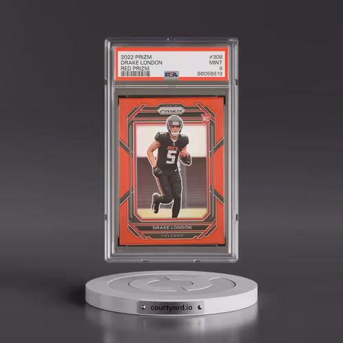 2022 Panini Prizm #308 Drake London - Red Prizm (PSA 9 MINT)