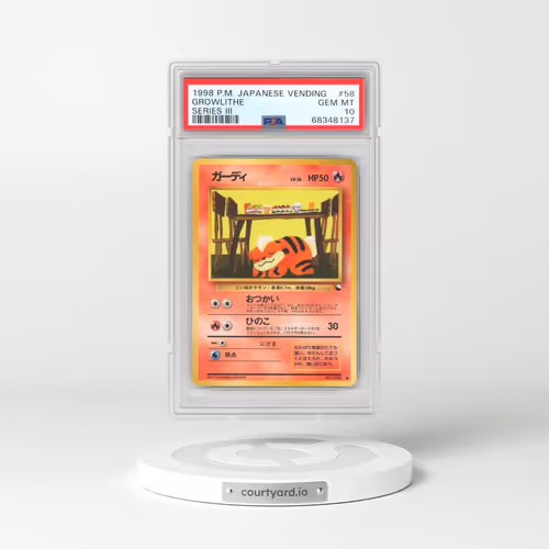 1998 Pokémon Vending #58 Growlithe - Series III (PSA 10 GEM MINT)