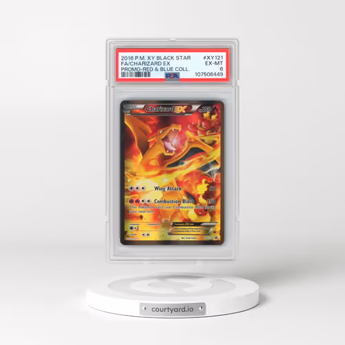 2016 Pokémon XY Black Star Promo #XY121 Charizard EX - Holo Full Art Red & Blue Collection (PSA 6 EX-MT)