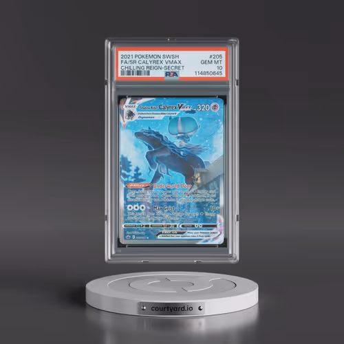 2021 Pokémon Sword & Shield Chilling Reign #205 Shadow Rider Calyrex Vmax - Full Art Secret (PSA 10