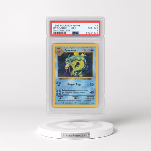 1999 Pokémon Game #6 Gyarados - Holo Shadowless (PSA 8 NM-MT)
