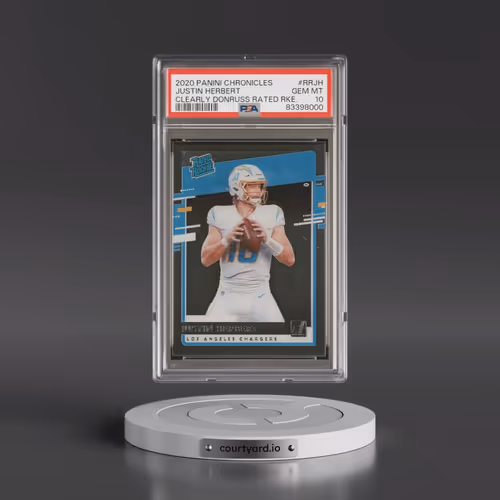 2020 Panini Chronicles Clearly Donruss Rated Rookies #RRJH Justin Herbert (PSA 10 GEM MINT)