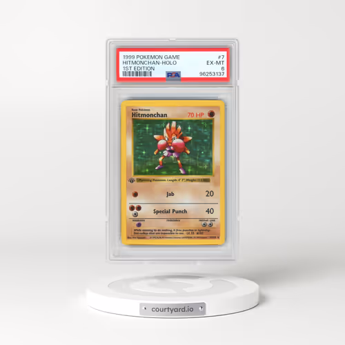 1999 Pokémon Game #7 Hitmonchan - 1st Edition Holo (PSA 6 EX-MT)