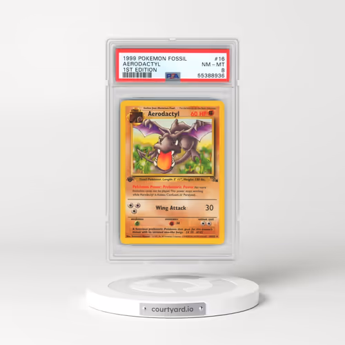 1999 Pokémon Fossil #16 Aerodactyl - 1st Edition (PSA 8 NM-MT)