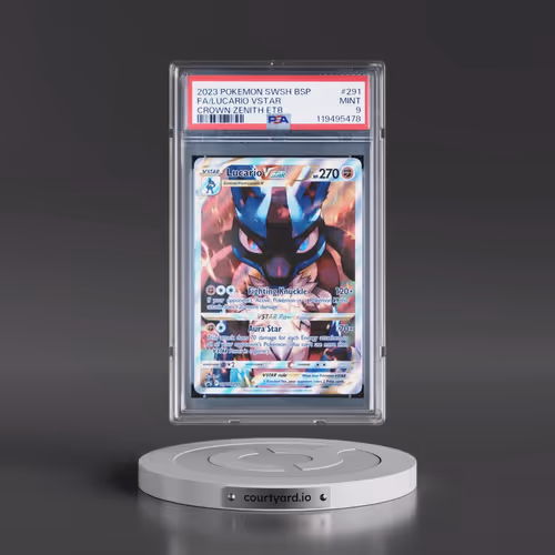 2023 Pokémon Swsh Black Star Promo #291 Lucario Vstar - Full Art Crown Zenith Elite Trainer Box (PSA