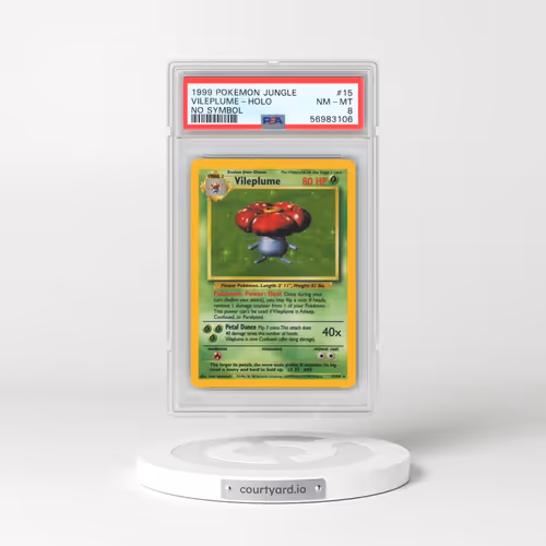 1999 Pokémon Jungle #15 Vileplume - Holo No Symbol (PSA 8 NM-MT)