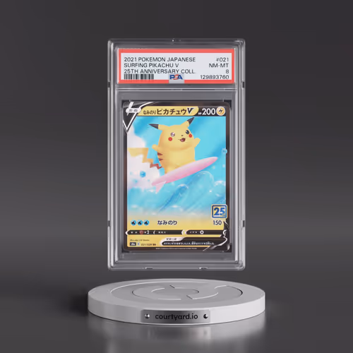 2021 Pokémon 25th Anniversary Collection #021 Surfing Pikachu V - Holo (PSA 8 NM-MT)
