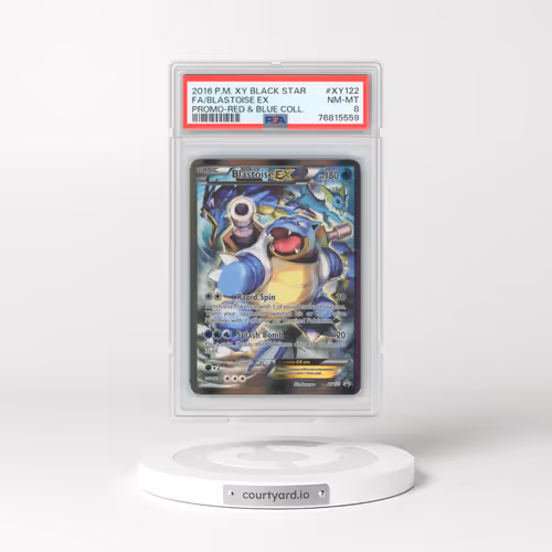 2016 Pokémon XY Black Star Promo #XY122 Blastoise EX - Holo Full Art Red & Blue Collection (PSA 8 NM-MT)