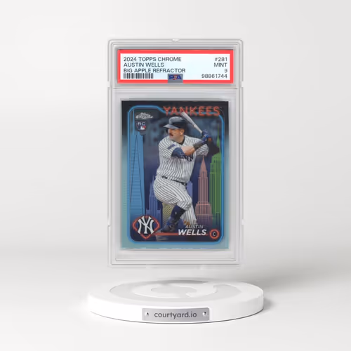 2024 Topps Chrome #281 Austin Wells - Big Apple Refractor (PSA 9 MINT)